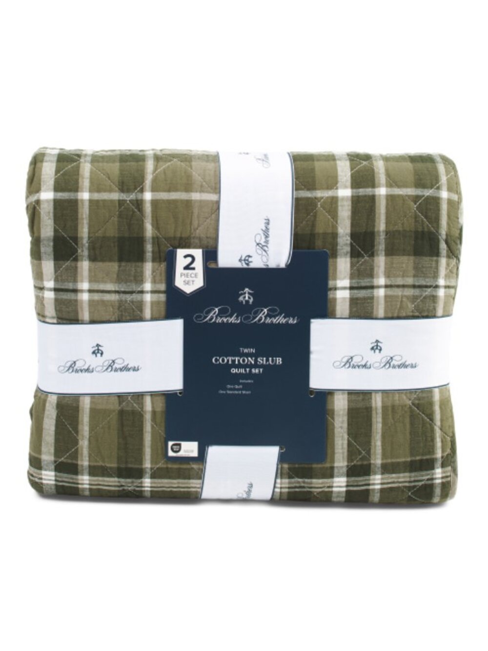 BROOKS BROTHERS Cotton Plaid Quilt Set - Picture 1 of 2